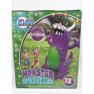 Splash Buddies Monster Sprinkler Outdoor Inflatable For Kids 72" Purple & Green